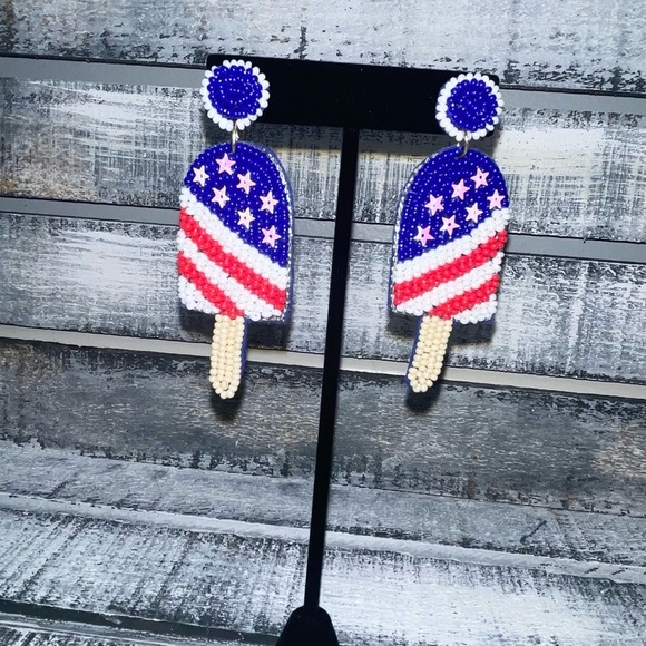 Jewelry - ❤️🤍💙Patriotic Popsicle Earrings ❤️🤍💙